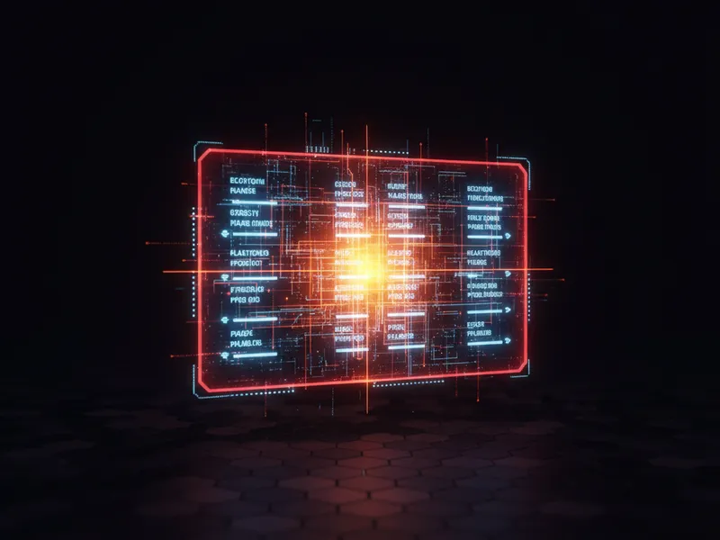 A 3D visualization of an AI platform scorecard matrix detailing technical evaluation criteria.