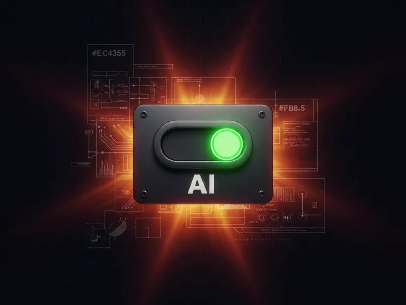 Technical schematic visualization of the Agentforce Free Suite AI activation switch.