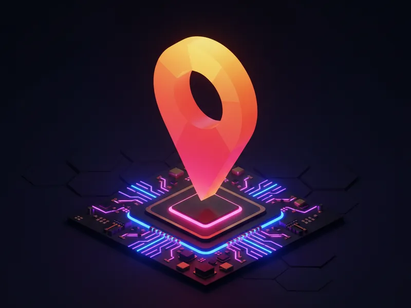 A digital map pin on a circuit board representing TrailblazerDX 2026 events for Salesforce developers.