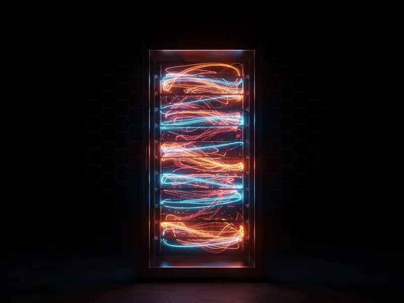 A digital 3D representation of data infrastructure for the TrailblazerDX 2026 conference.