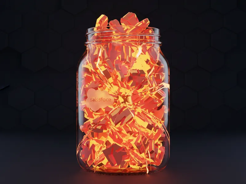 A 3D glass cube representing data nodes for optimizing stateful batch apex performance