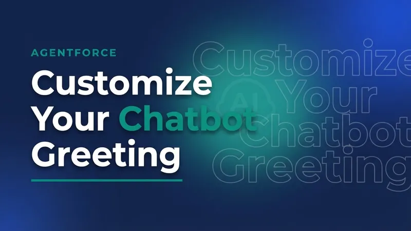 A friendly, glowing 3D robot head symbolizing the Agentforce welcome message for AI chatbots.