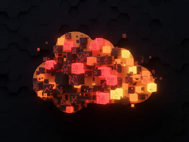 3D Salesforce logo illustrating data skew with glowing error blocks