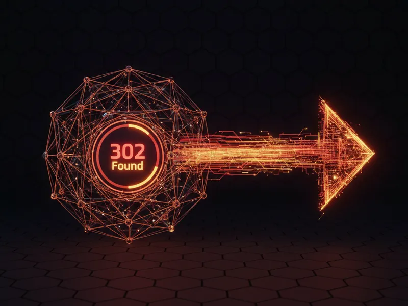 3D render of a broken chain link with a redirect arrow, symbolizing a Salesforce Connected App 302 Found error.