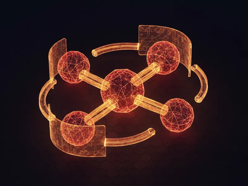 A 3D rendered diagram showing secure data nodes and zero-copy architecture principles.