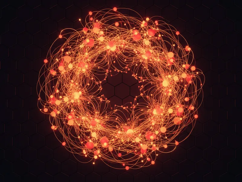 A 3D network of glowing nodes and lines representing the complex and evolving Salesforce platform.