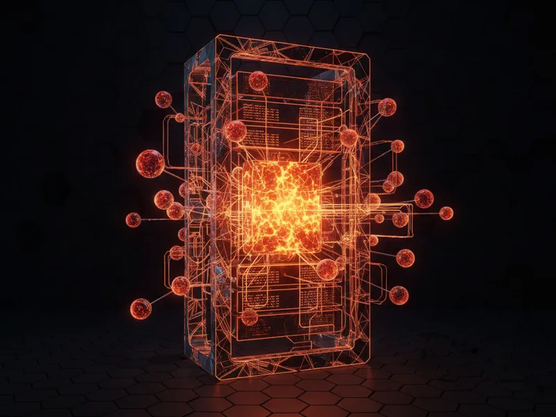 3D server rack illustrating a multi-tenant AI platform with isolated agent nodes.