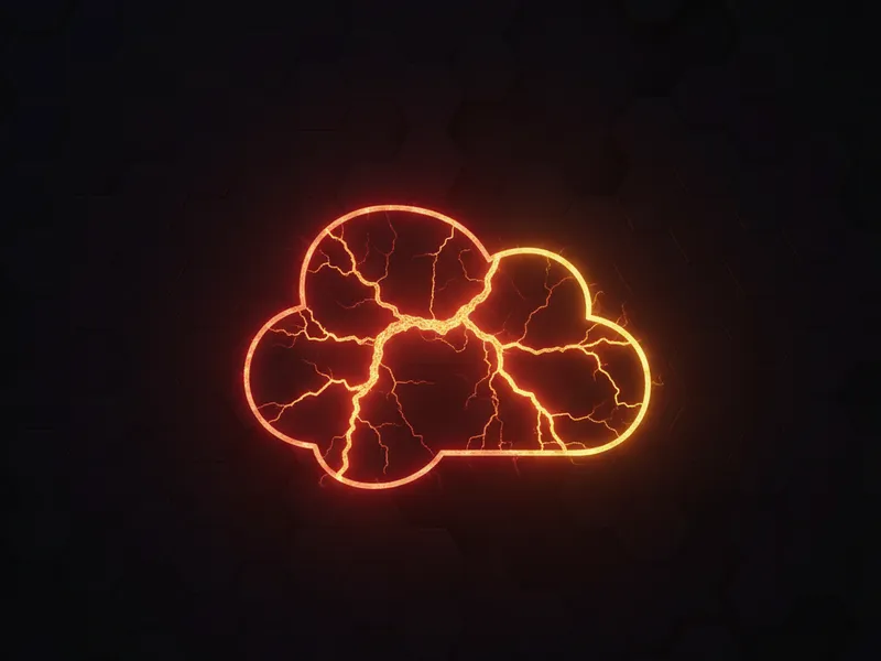 Stylized 3D Salesforce cloud logo exhibiting cracks, symbolizing Salesforce professional burnout.