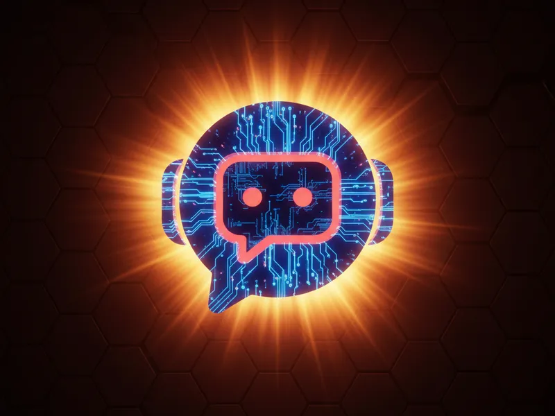 3D icon of Salesforce Agentforce Coworker, an AI chatbot with glowing blue accents.