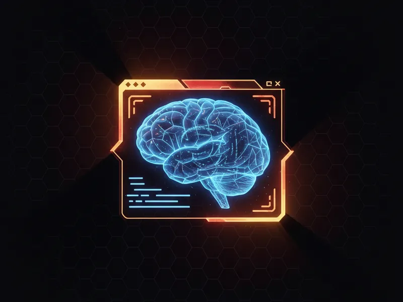 3D icon of an AI brain merging with a code editor, symbolizing AI accessibility remediation.