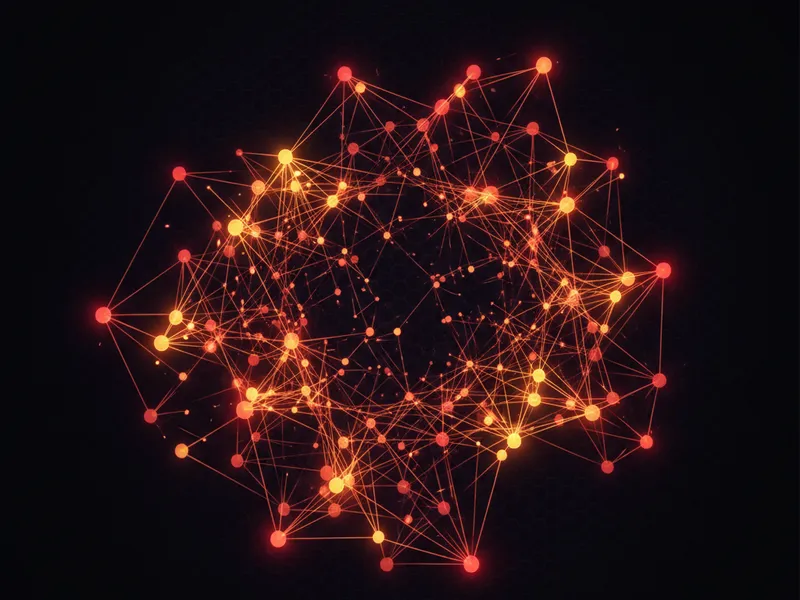 Abstract 3D network graph illustrating the connection and interplay between Agentforce, Claude Tag, and Slackbot.