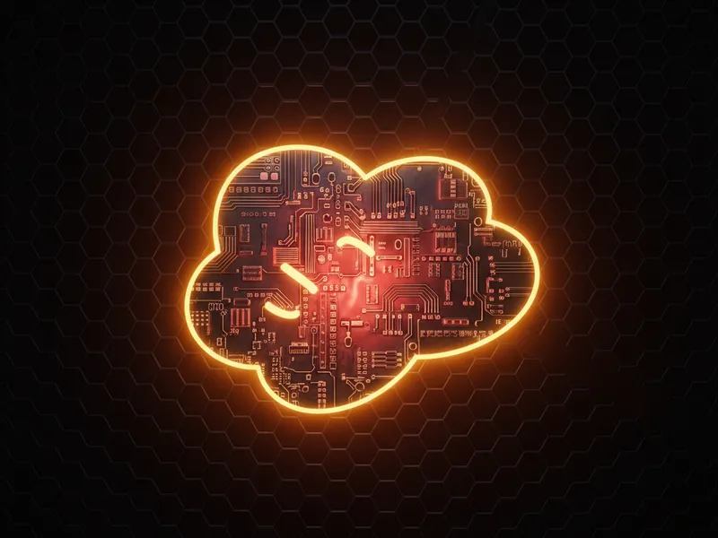 Salesforce logo with integrated circuit patterns, illustrating Apex test user mode.