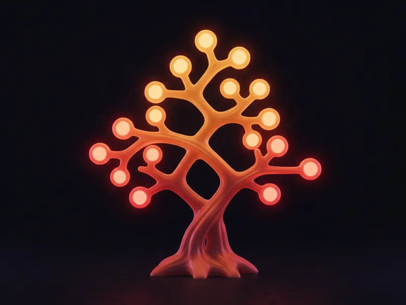 3D branching decision tree illustrating Salesforce AI strategy choices: build, buy, or trust the platform.