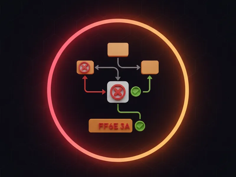 3D flowchart icon representing Salesforce Flow testing with success and error indicators.