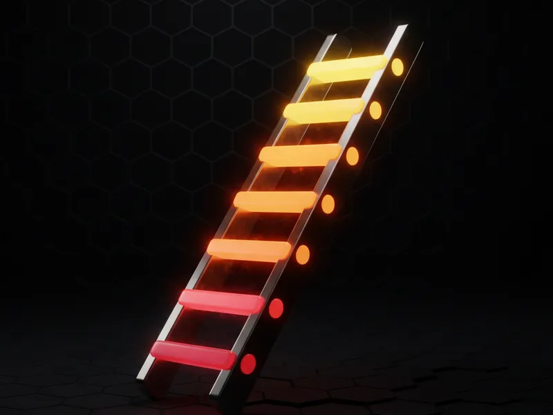 3D rendered career ladder symbolizing growth in Salesforce careers in 2026.