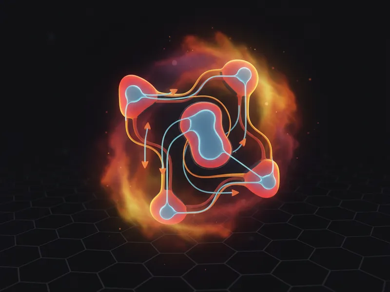3D Salesforce Flow canvas illustration, highlighting nodes and connectors for successful deployment.