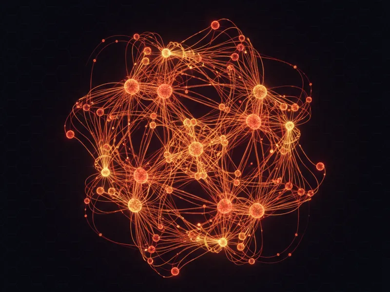 3D neural network symbolizing agentic engineering enablement at Salesforce.