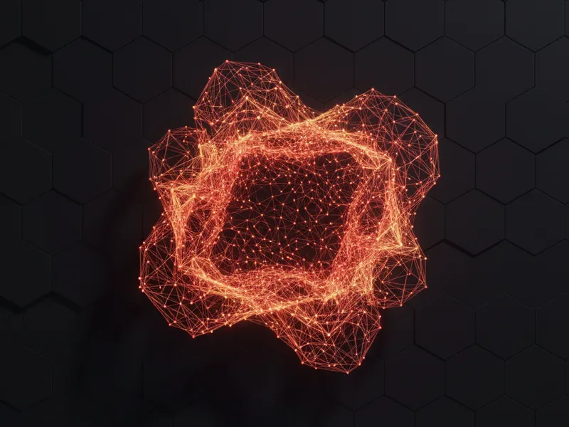 3D illustration of interconnected AI agents and data nodes representing an AI agent harness.
