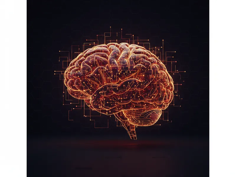 A 3D AI brain model symbolizing Agentforce AI security workflows and accelerated incident response.