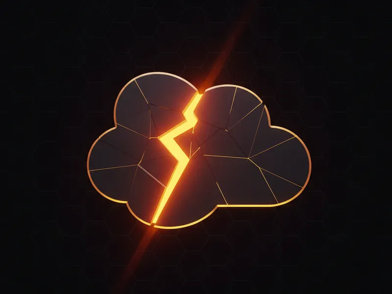 A 3D Salesforce logo with a visible crack, symbolizing the potential for issues with quick fixes.