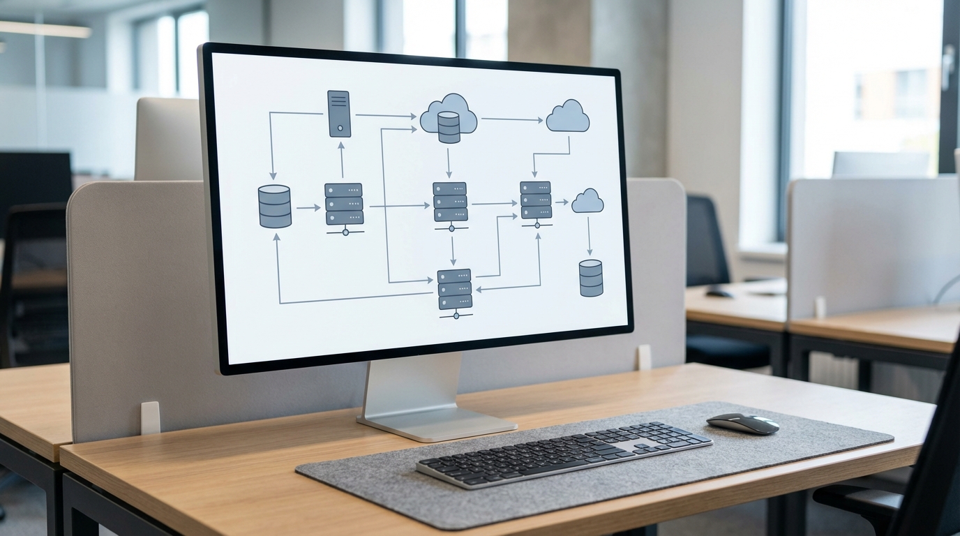 A professional system architecture diagram showing the data integration flow between a cloud CRM and external web services.