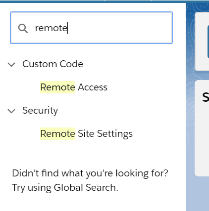 Remote Site Settings