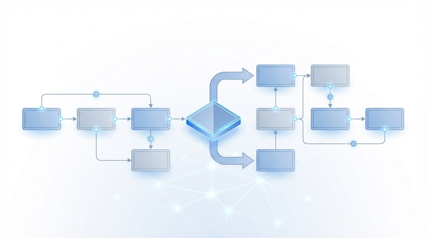 A technical flowchart diagram illustrating the logic flow of a database upsert operation, showing a decision point branching into two distinct paths.