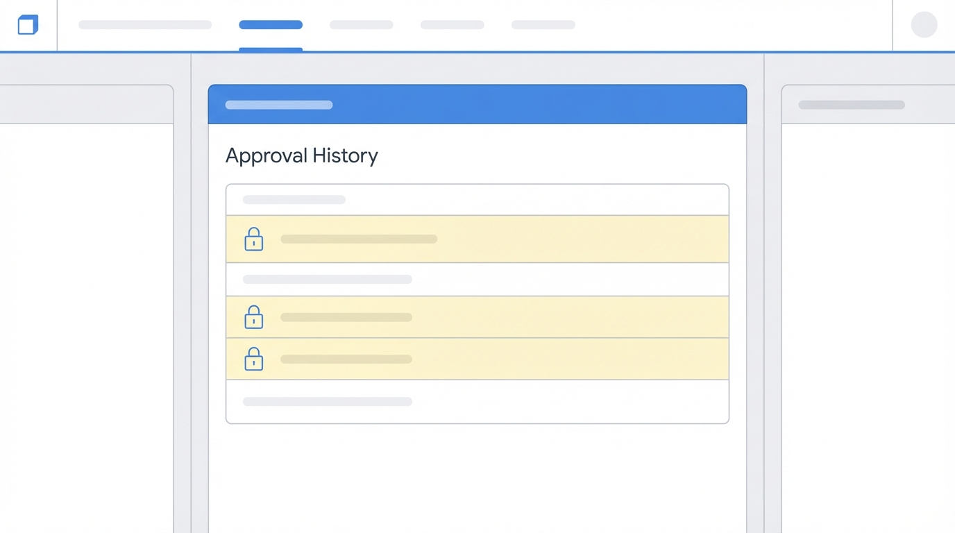 A Salesforce user interface showing a record locked in a pending approval state with an active approval history list.